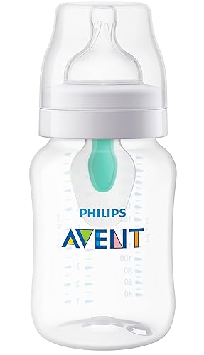 Philips AVENT - Biberón anticólicos con ventilación AirFree 266 mililitros 1 unidad transparente SCY70391