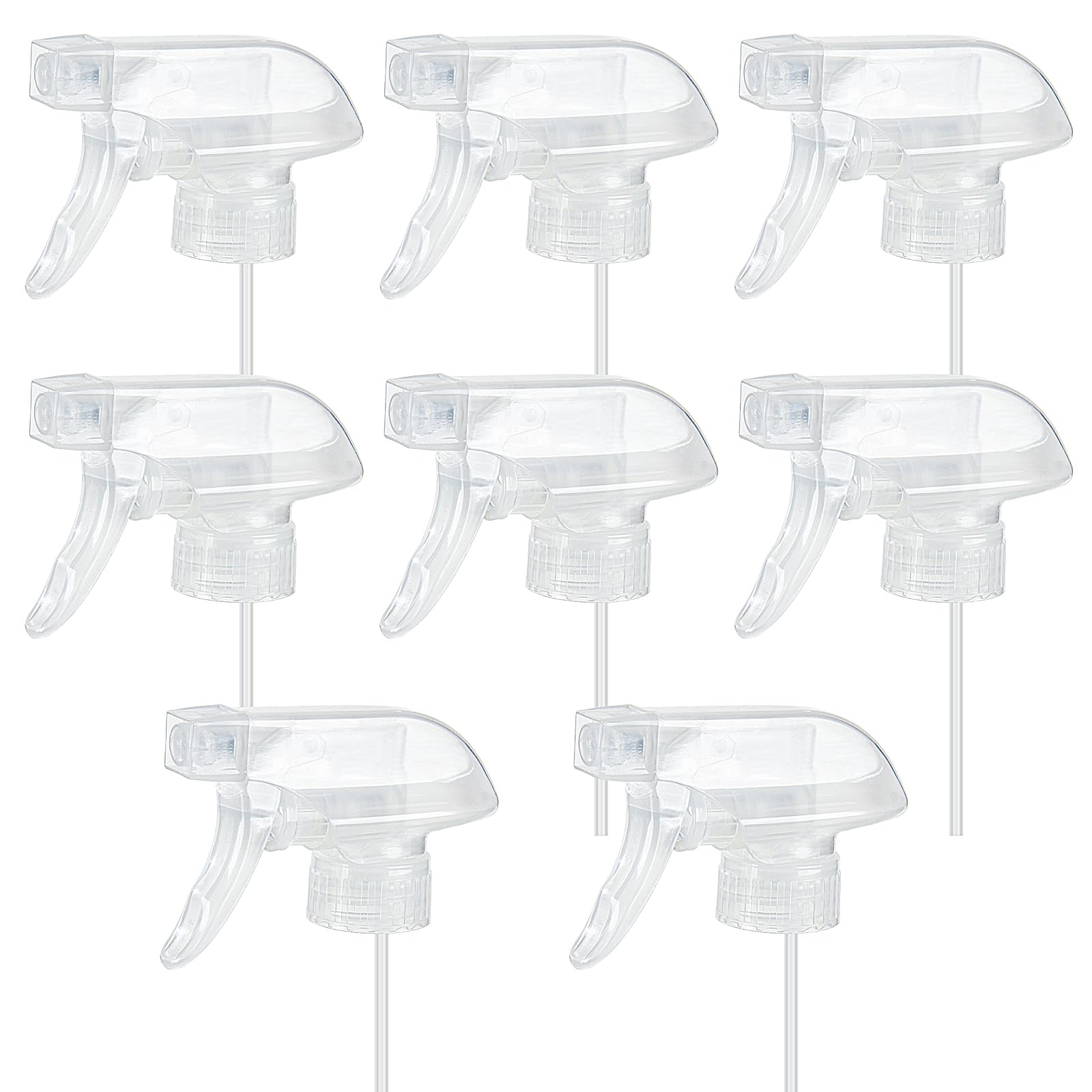 HOMBYS8 Pack Clear Trigger Sprayers Replacement Spray Nozzles with Mist Stream Sprayer for 8oz/16oz Glass Spray Bottles for Home, Kitchen, Garden and Office,Cleaning Solutions-Quality Sprayer