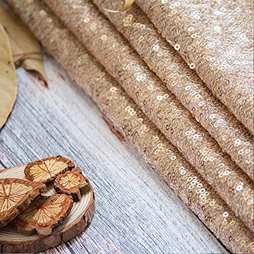 JYFLZQ Champagne Sequin Tablecloth - 50" x 50" Small Square Sparkly Glitter Metallic Table Cover Overlay, Perfect for Wedding, Birthday Party, Baby & Bridal Shower by JYFLZQ - Image 6