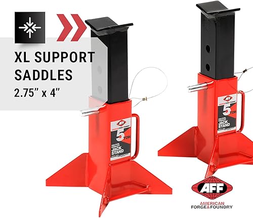 Miniatura 4 de AFF Soportes de gato tipo pin resistentes, capacidad de 5 toneladas (10,000 libras), 1 par, 3305A