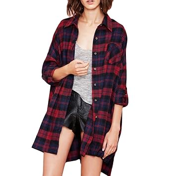 Women's oversized checked shirt Clearance