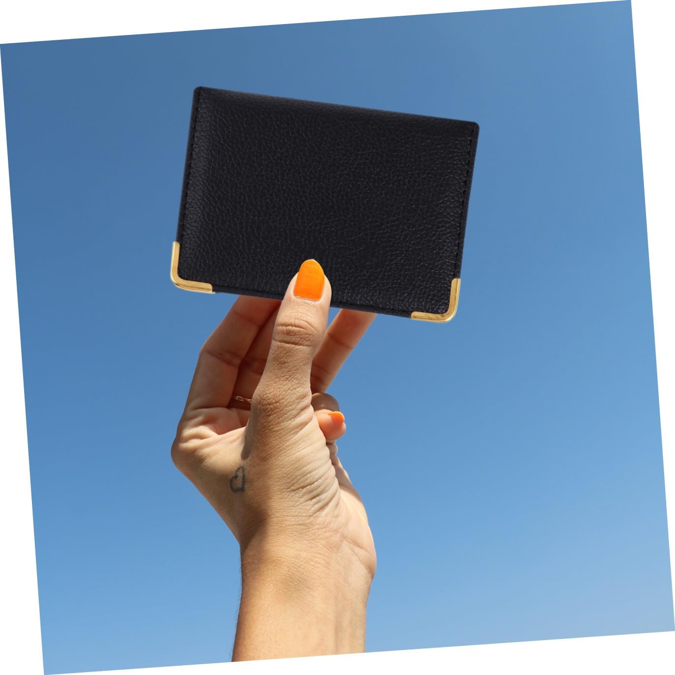 Ciieeo Travel Id Card Holder and Credit Card Sleeve Black Pu Leather Protective Cover and Documents Wallet for Outdoor and Travel Use