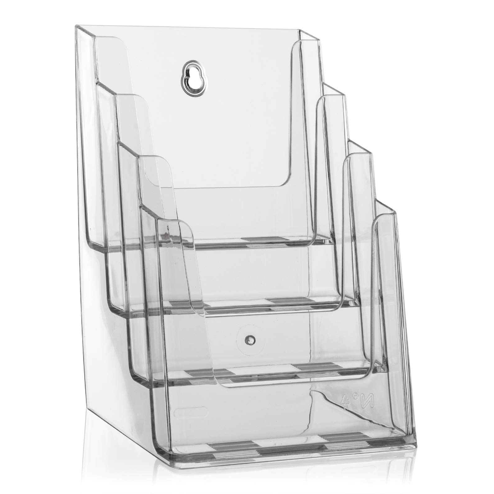 Espositore Per Brochure VITAdisplays DIN A4 - 4 Ripiani Trasparenti In Polistirolo - Per Tavolo O Parete - Foto 6