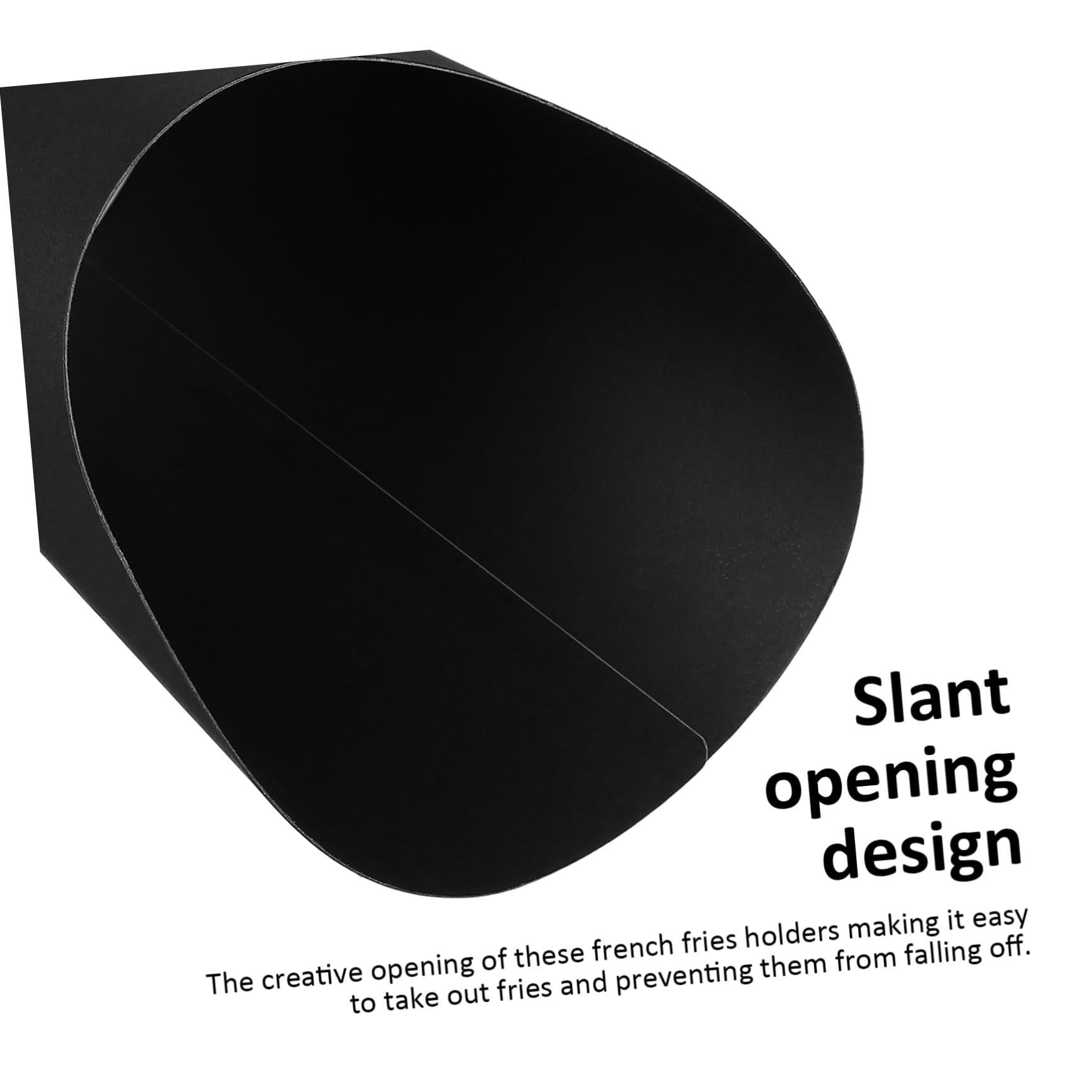 Papier Snackbecher Große Kapazität 100 Stück 14oz Schwarze mit schrägem Öffnungsdesign Einwegbecher für Food Trucks und Partys