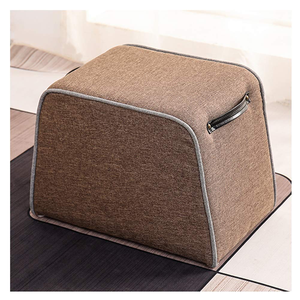 Tabouret de pied marron en tissu rembourré pour salon et chambre chic