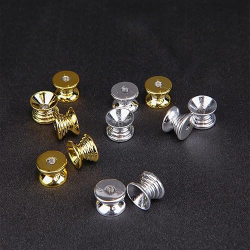 Miniatura 7 de 24 piezas hechas a mano de joyero DIY DIY Base de manija, mini puerta de gabinete de un solo agujero, aleación de metal, accesorios creativos de