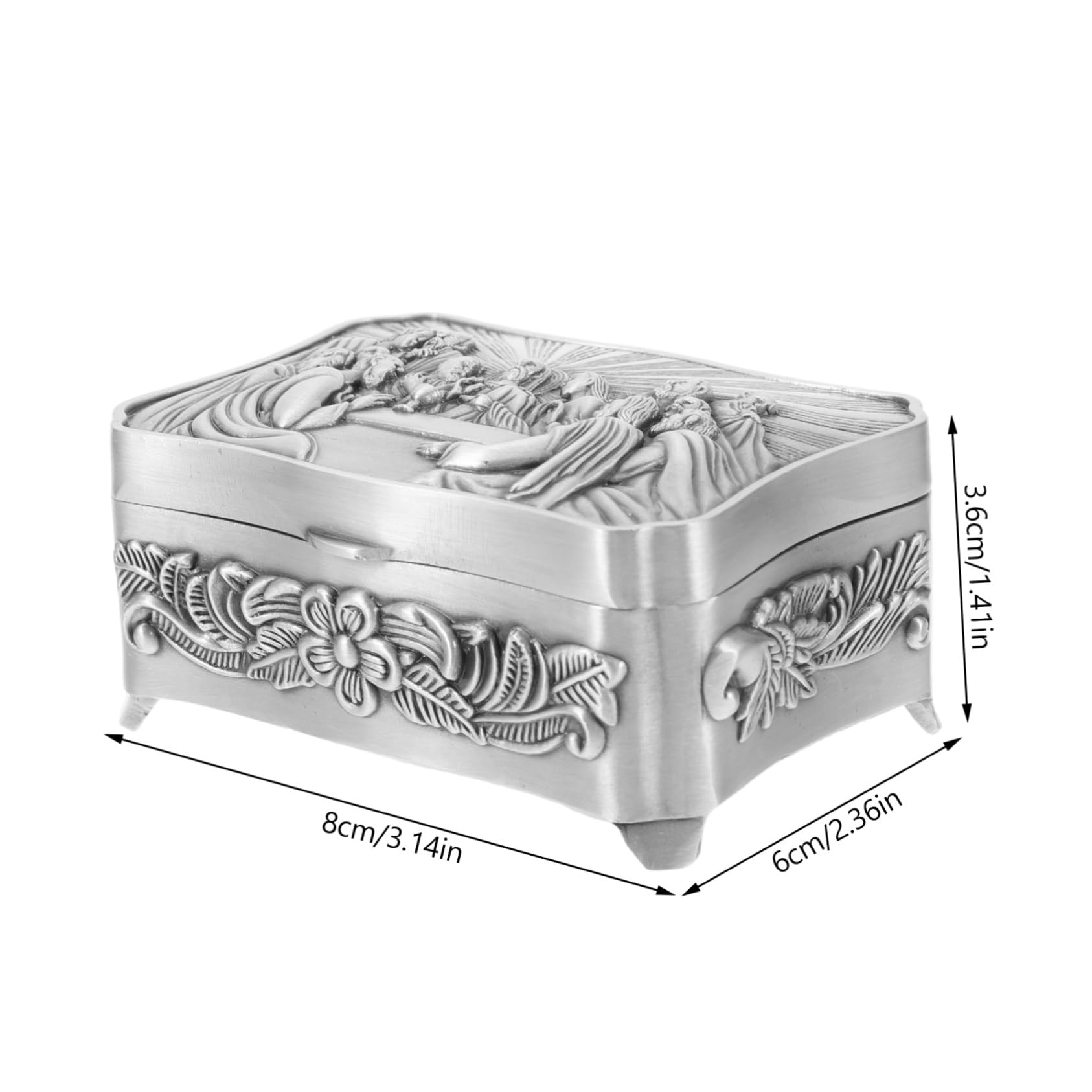 GALPADA 3 Pz Confezione Cattolica Organizer Per Cassetti Astuccio Cassetto Primo Organizzatore Elementi Collana Di Grandi Dimensioni Display Espandibile Lega Di Zinco Silver