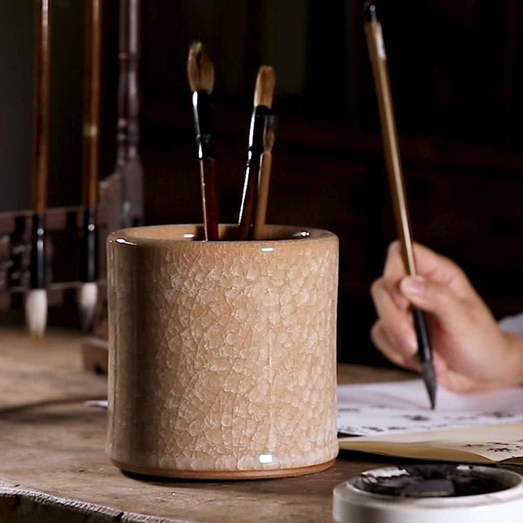 Antyczny ceramiczny uchwyt na długopis do pęknięcia lodu szkliwo biuro dom gabinet gabinet artykuły pa ozdoby dekoracyjne (kolor: jeden kolor, rozmiar: 13,5 * 13,5 cm)