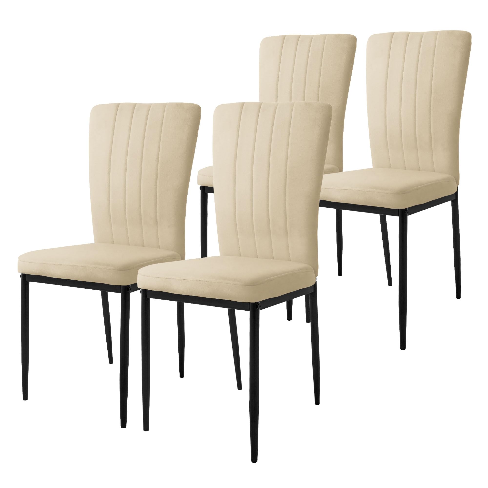 ML-Design Eetkamerstoel set van 4, Antraciet, fluwelen