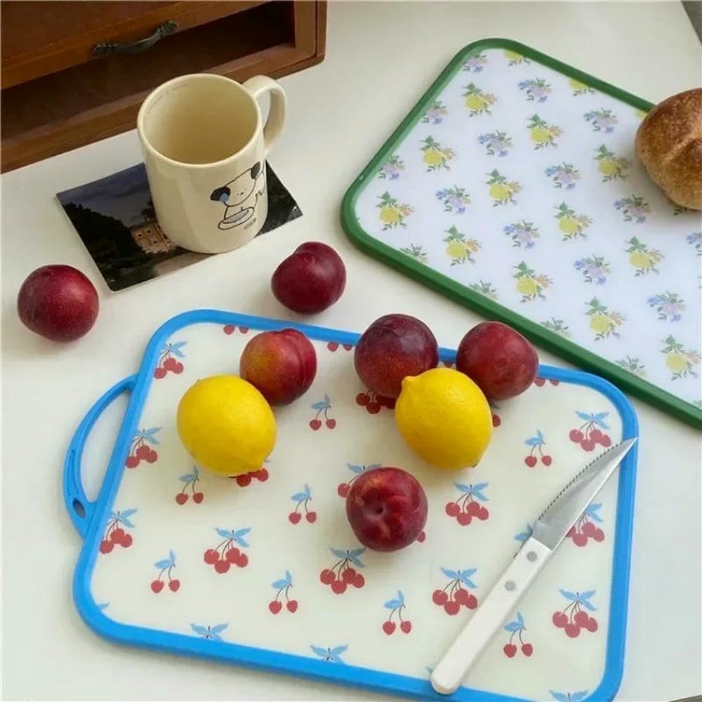 JJDFW - Tabla de cortar de doble cara con patrón de cerezas florales retro