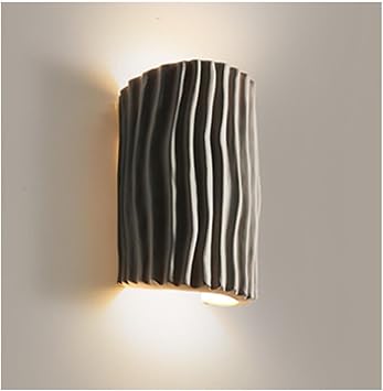 Simple Wall Light,Wave Wall Mounted Sconce,Resin Lampshade,Soft and Even Light,for Living Room, Bedroom, Study Room, Stairwell, OfficeColorGray