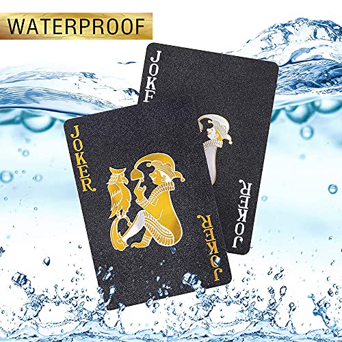 wdede 3 Stück Spielkarten Pokerkarten, Kunststoff Spielkarten, Wasserfeste Spielkarten, Standard Spielkarten, Familienparty Spiel Playing Cards(Goldfolie, Schwarzefolie, Silberfolie) – Bild 6