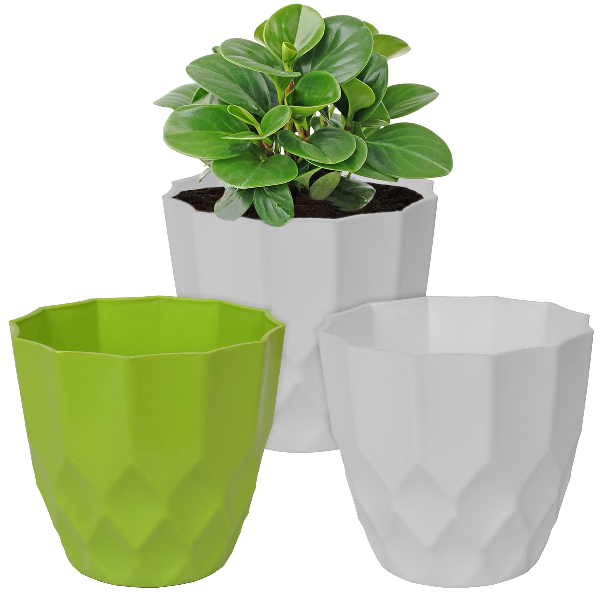 Kuber Industries Flower Pot | Flower Planter Pots for Indoor | Flower Pots for Outdoor | Pot for Garden & Balcony Flowering | Flower Plants Pot | Barfi Flower Pot | 6 Inch | Pack of 3 | Multi (B0CKNB8MXG) Amazon Price History, Amazon Price Tracker