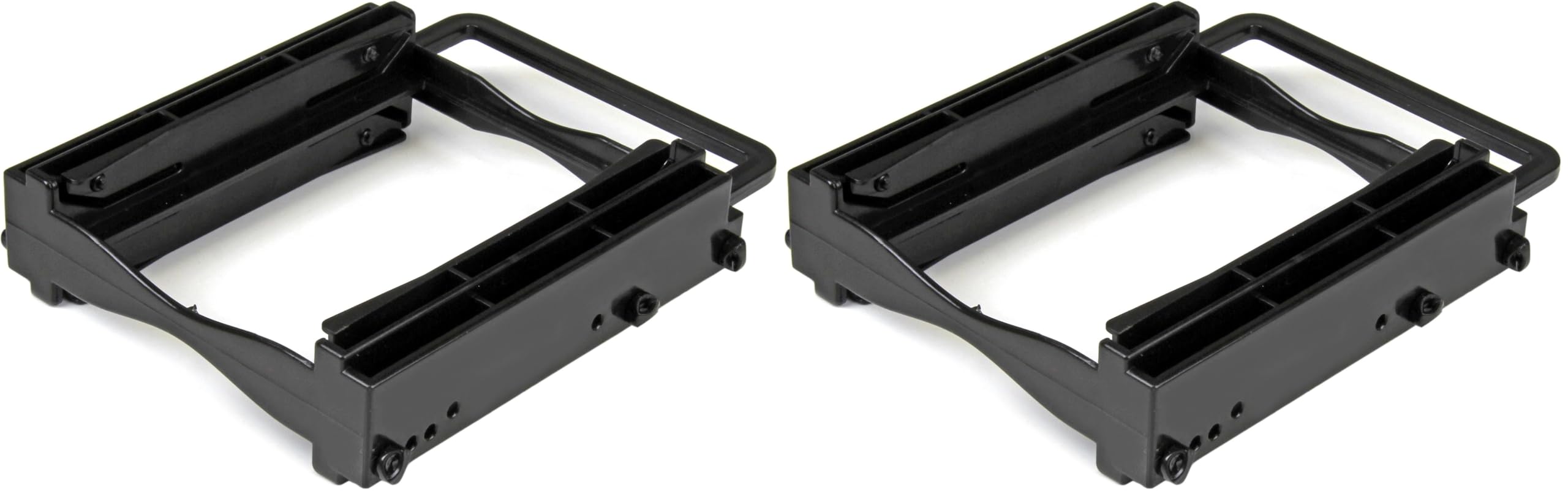 StarTech.com Dual 2.5" SSD/HDD Mounting Bracket for 3.5? Drive Bay - Tool-Less Installation - 2-Drive Adapter Bracket for Desktop Computer (BRACKET225PT), Black (Pack of 2)