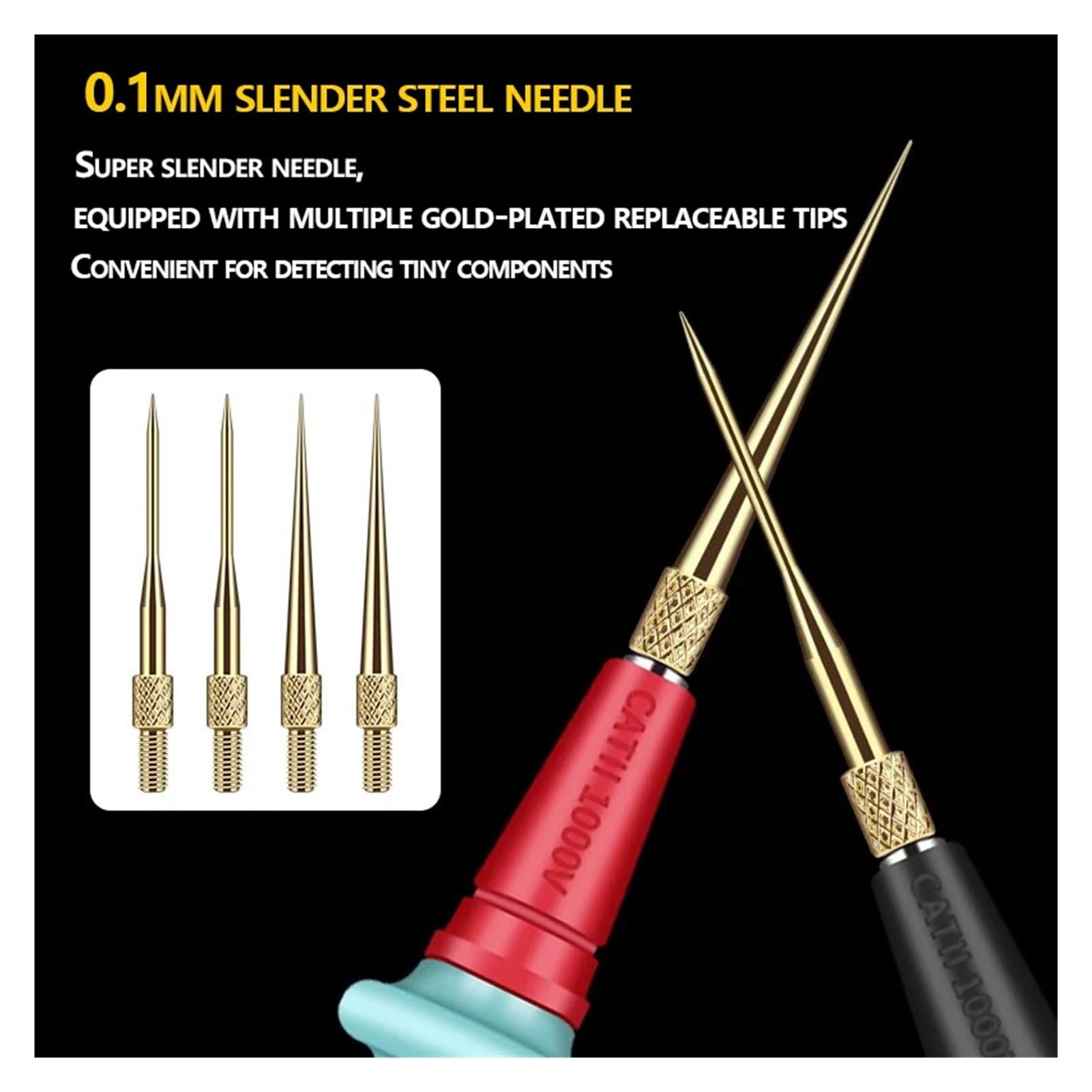Digital Multimeter Probes, 1000V 10A Universal Needle Tip Test Leads(AC 151)
