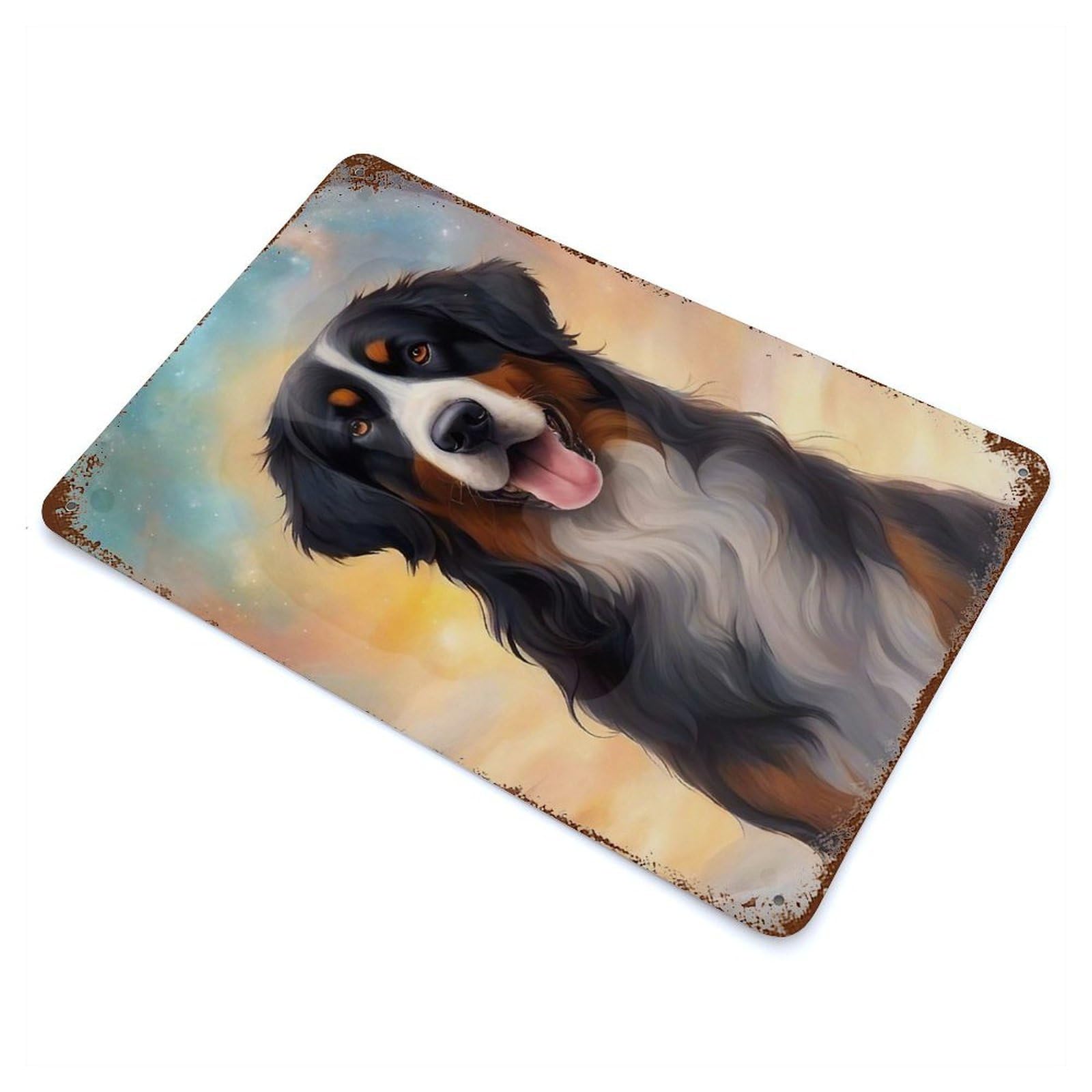 Retro Metal Sign with Dog000130 Design 11.8"x7.9", for Office, Studio And Wall Decor, Retro Wall Decor