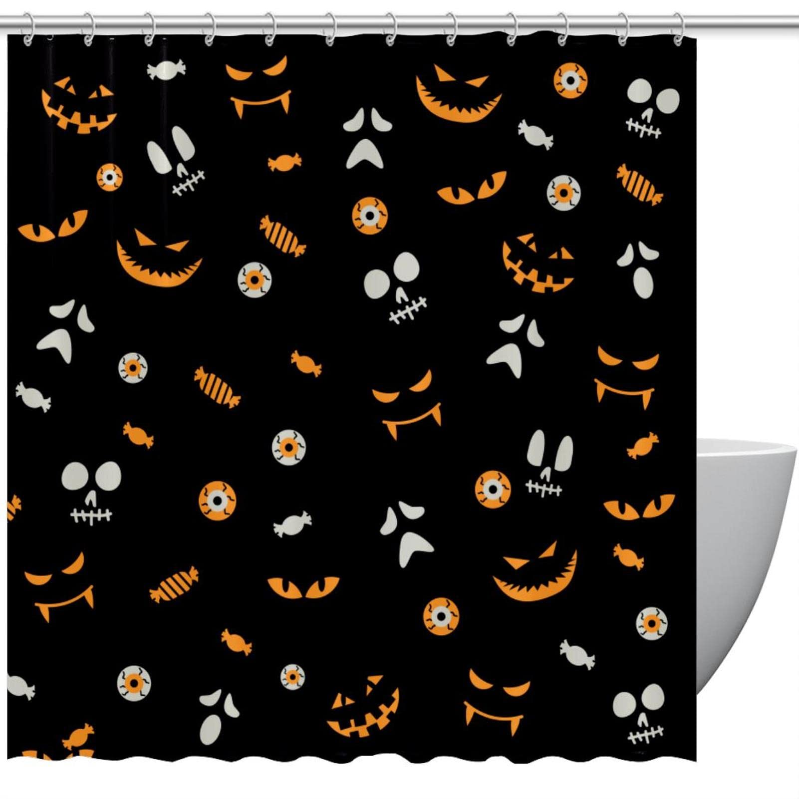 Rideaux de douche Halloween sans odeur pour décorer la salle de bain