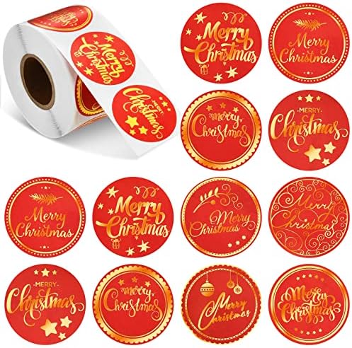 150 Pcs Round Merry Christmas Stickers - 2 Inch Holiday Gift Labels & Envelope Seals