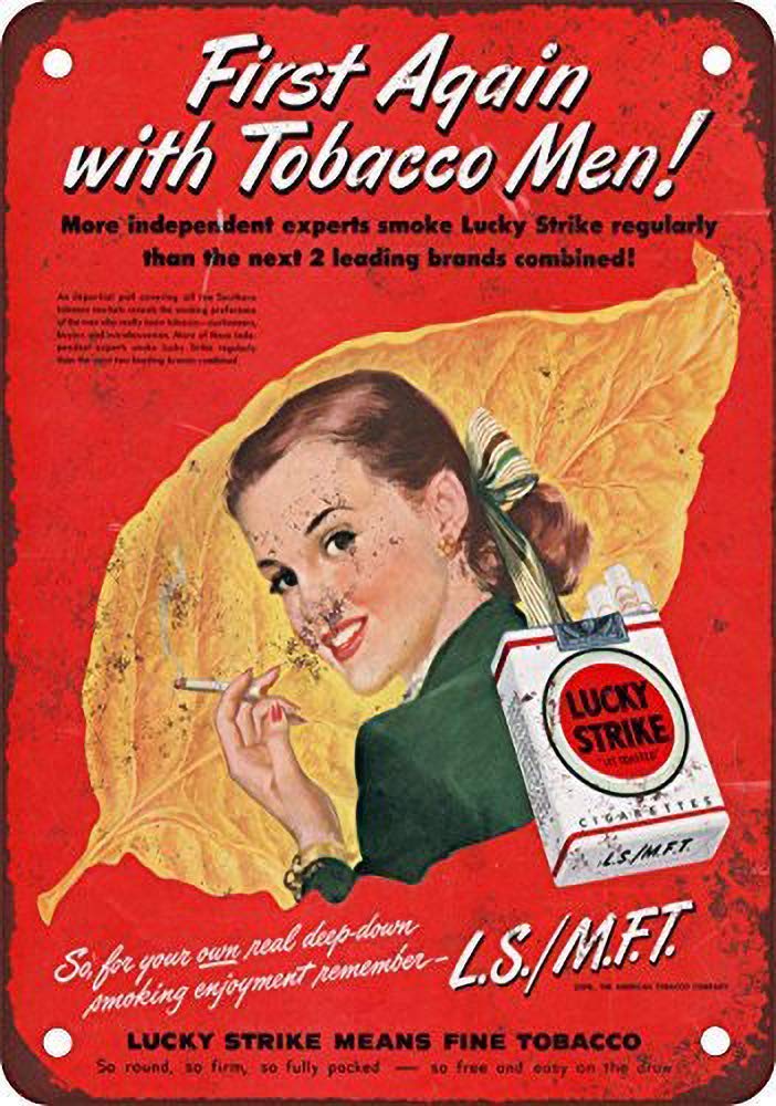 Amazon.co.jp: タバコの男性と最初のラッキーストライク レトロな鉄の