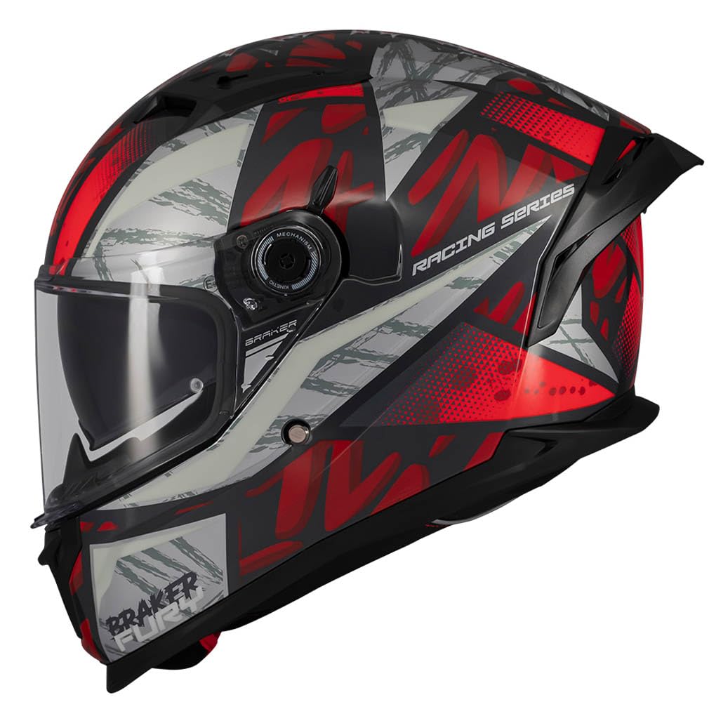 MT Helmets Braker SV Designed Fury C5 Brillo - Casco de Moto Integral con Visor Solar, para Hombre y Mujer, Homologado ECE 22.06