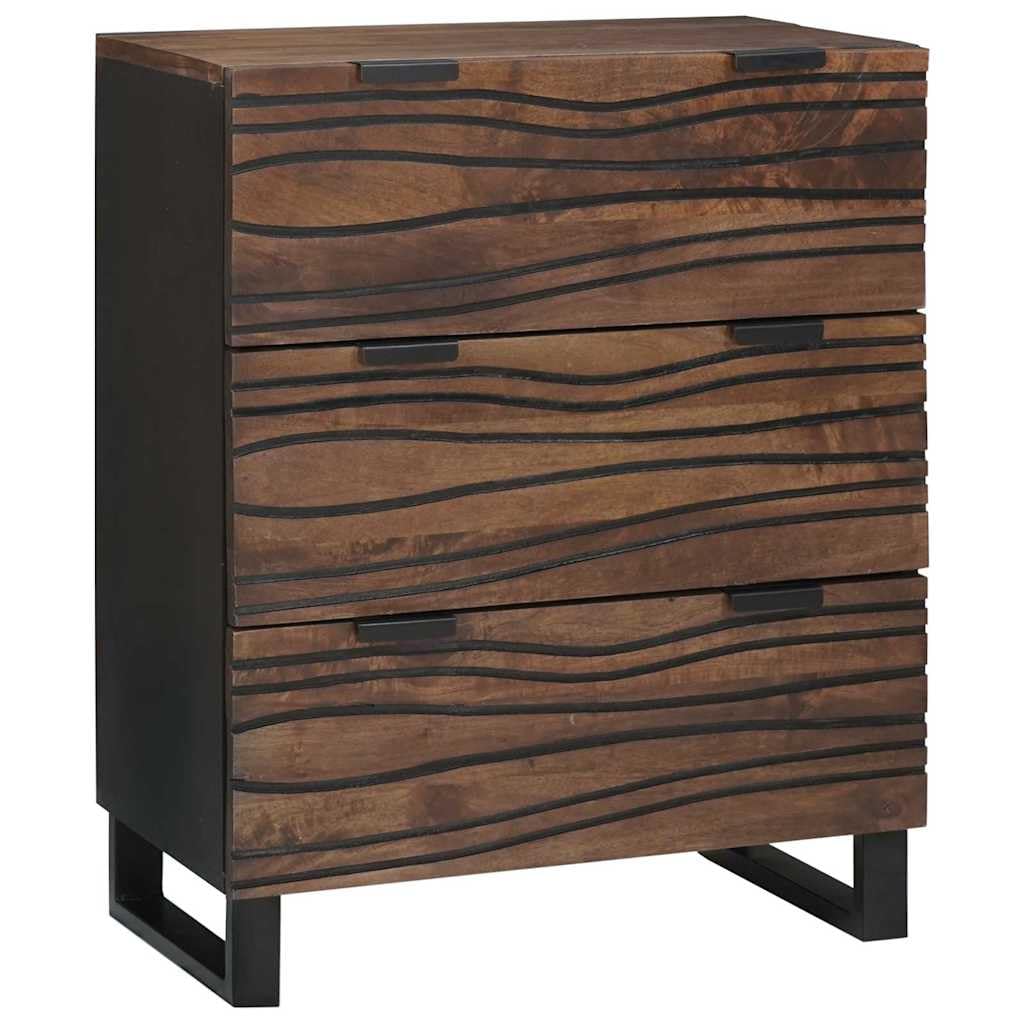 Vidaxl Sideboard With Drawer Brown 60 X 33.5 X 75 Cm Solid Mango Wood