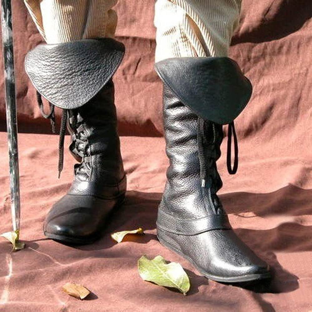 Bottes En Cuir Tanné | Bottes à Lacets Vintage | Bottes Mi-mollets En