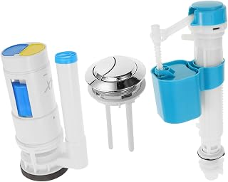 Kit de Válvula para Tanque de Inodoro Repuesto Completo con Válvula de Entrada y Descarga Botón de Doble Descarga Instalación sin Herramientas Control de Agua para Wc Estándar