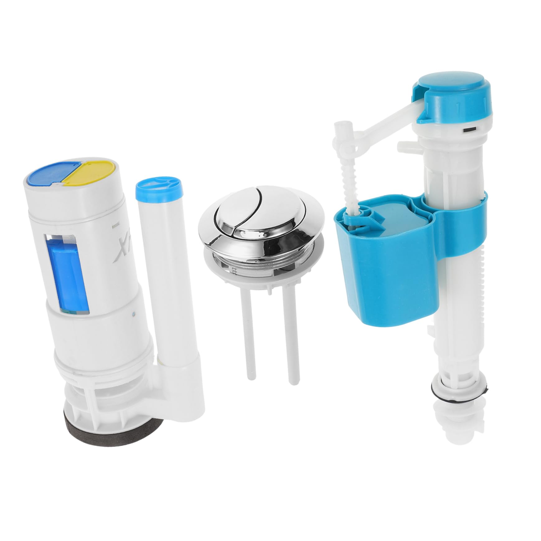 Kit de Válvula para Tanque de Inodoro Repuesto Completo con Válvula de Entrada y Descarga Botón de Doble Descarga Instalación sin Herramientas Control de Agua para Wc Estándar