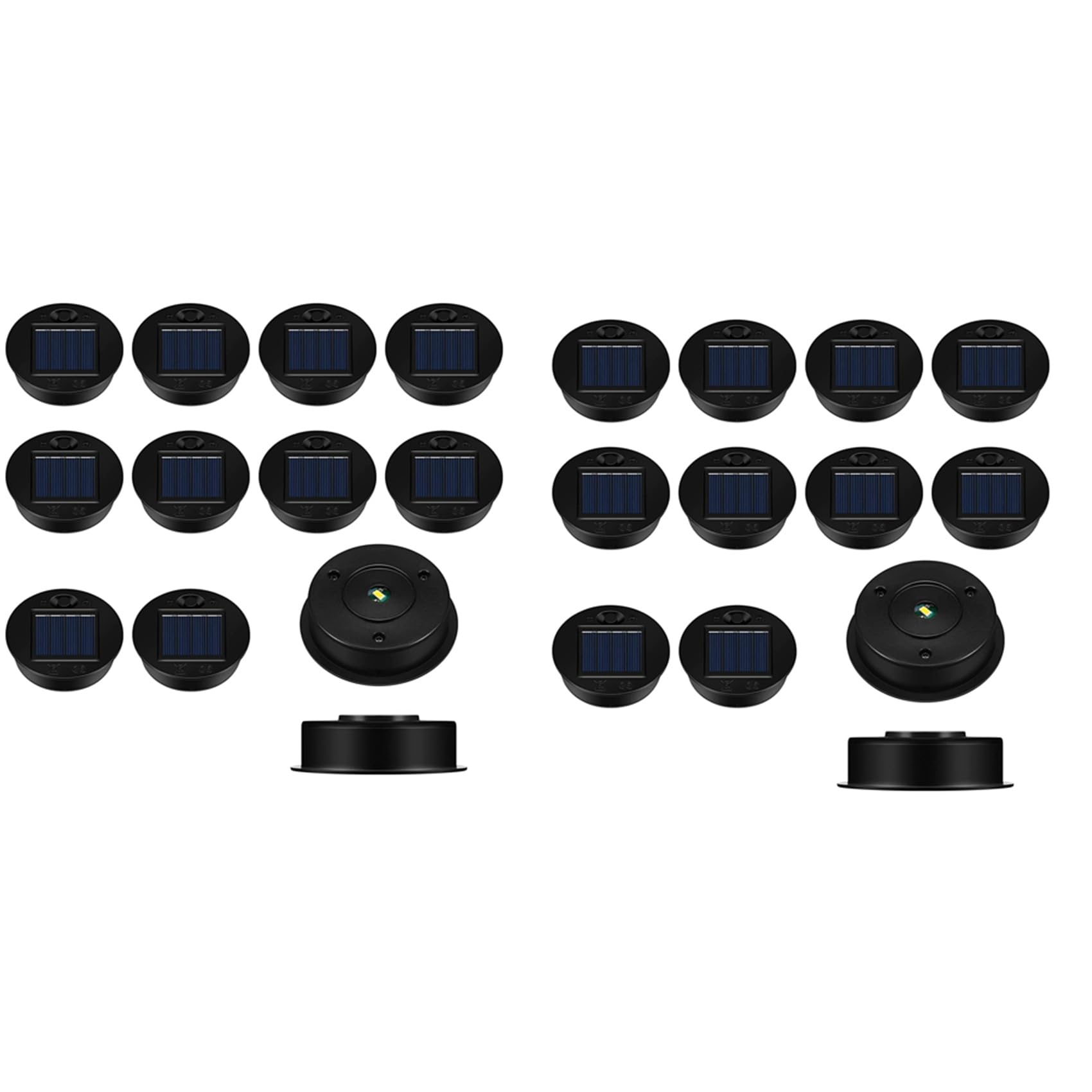 Hndhbfgrt 24 Pack Replacement Solar Light Parts Solar Light Replacement Tops Waterproof LED Solar Panel Lantern Lid Light Outdoor