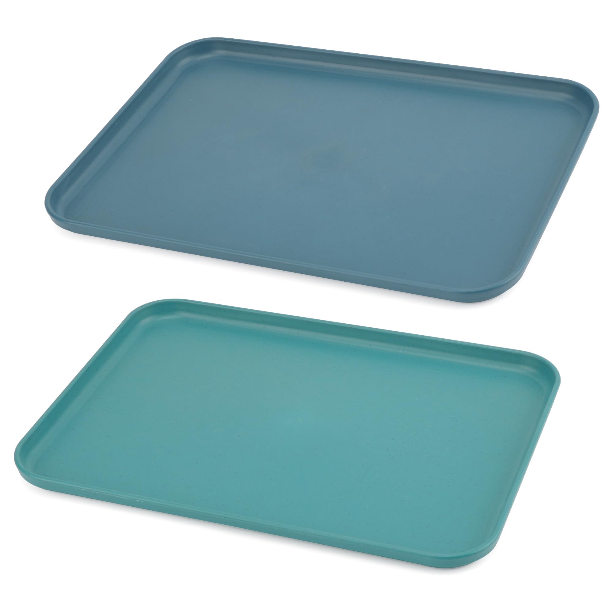 Serving Tray, Set of 2, 31 x 22 cm, Black, Rectangular, Plastic, 100% Plastic, Sturdy, Lightweight, Retro Style, Easy to Clean, Suitable for Home, Restaurant, Bar, Coffee Shop