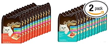 Dogsncats Bellotta Wet Cat / Kitten Food Combo of Tuna and Salmon,85g (Pack of 12 ) & Tuna, 85g Pouch ( Pack of 12 )