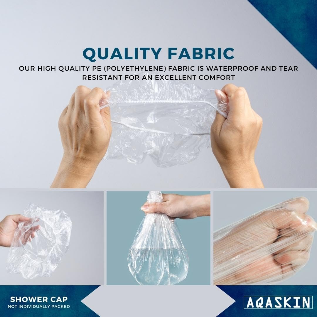 Disposable Shower Caps, Disposable PE Caps, Shower Caps - Ideal for Hotel, Spa, Hairdressing Shower - Also Individually Packed (Diameter 50 cm - Pack of 100) - Image 2