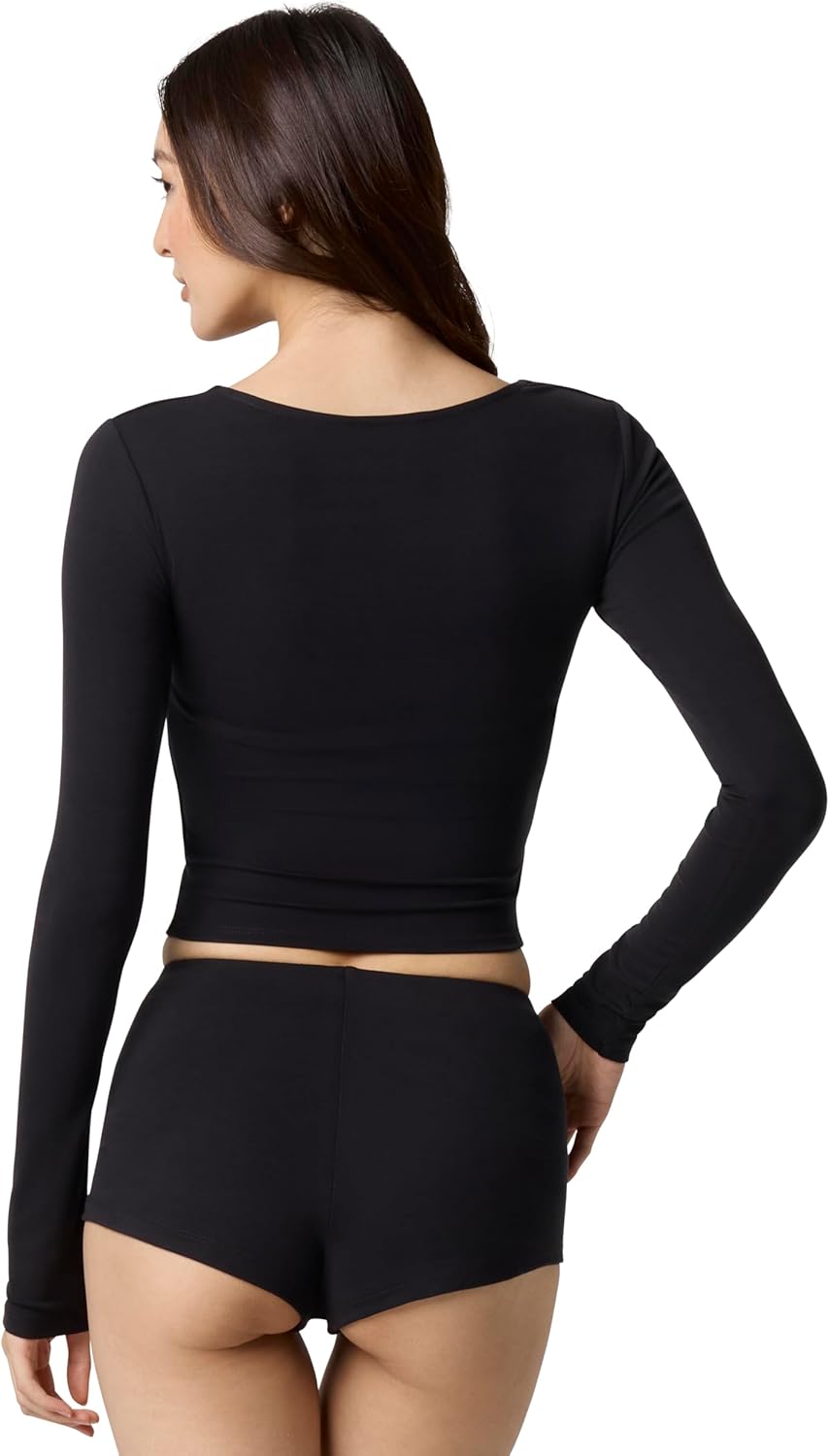 florence by mills womens Power Mesh Plunge Long Sleeve - Image 3