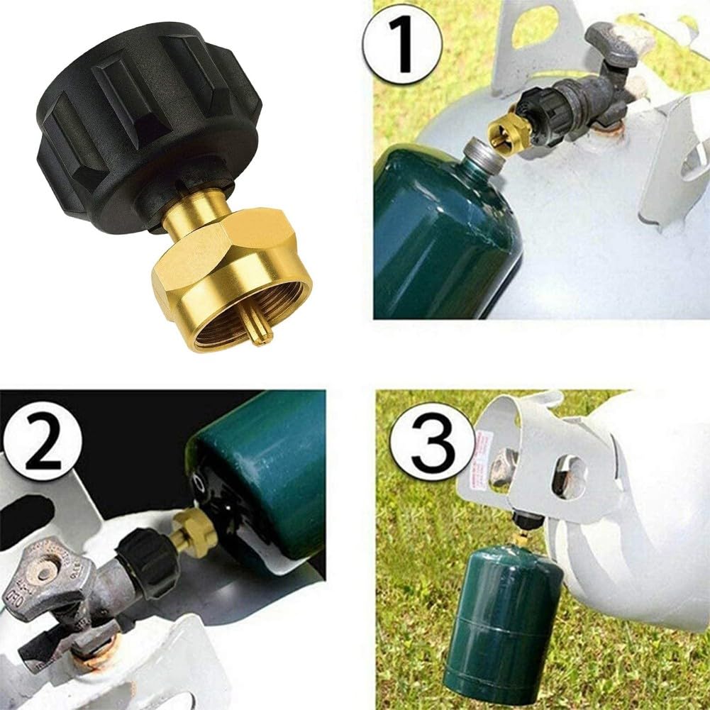 Adattatore QCC1 per serbatoio gas in ottone, giunto di gonfiaggio per bottiglie di propano, parti di ricambio per barbecue per serbatoi di propano da 0,5 kg, valvola per cucinare all'aperto