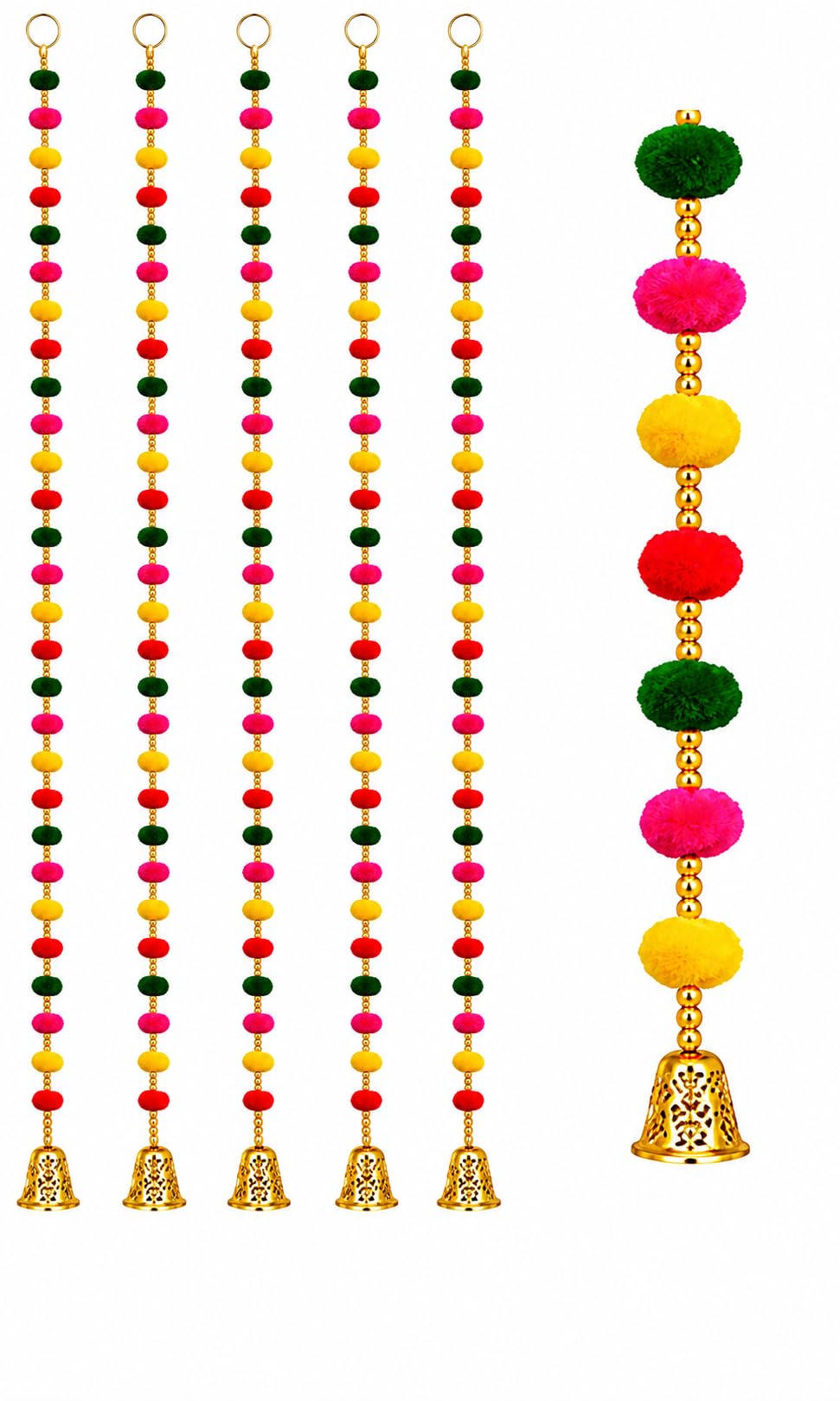 Bindian Pom Pom Chakri - Festive Wall Decor -21 Bindian Pom Pom Chakri - Festive Wall Decor -21