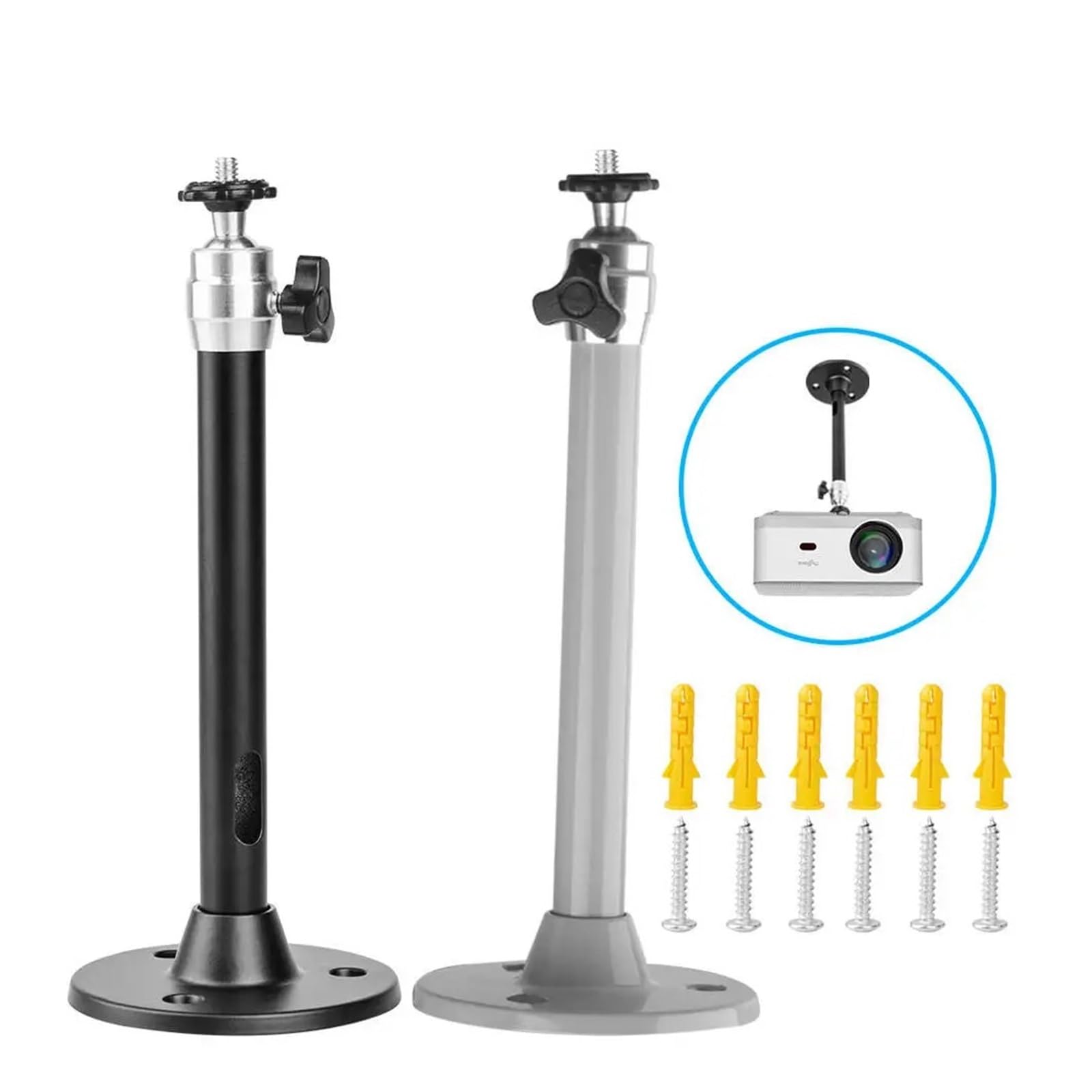 Supporto for proiettore, 6 mm 1/4", YG300 HY300 Pro | Costruzione in metallo, utilizzo a soffitto, supporto for telecamera, configurazione mini proiettore(Silver)