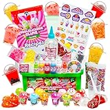 Original Stationery Bubblelicious Slime Tea Shop, Make Cute Bubble Tea Slime Kit for Girls Ages 8-12 with Slime Accessories and Add-Ins, DIY Slime Kit