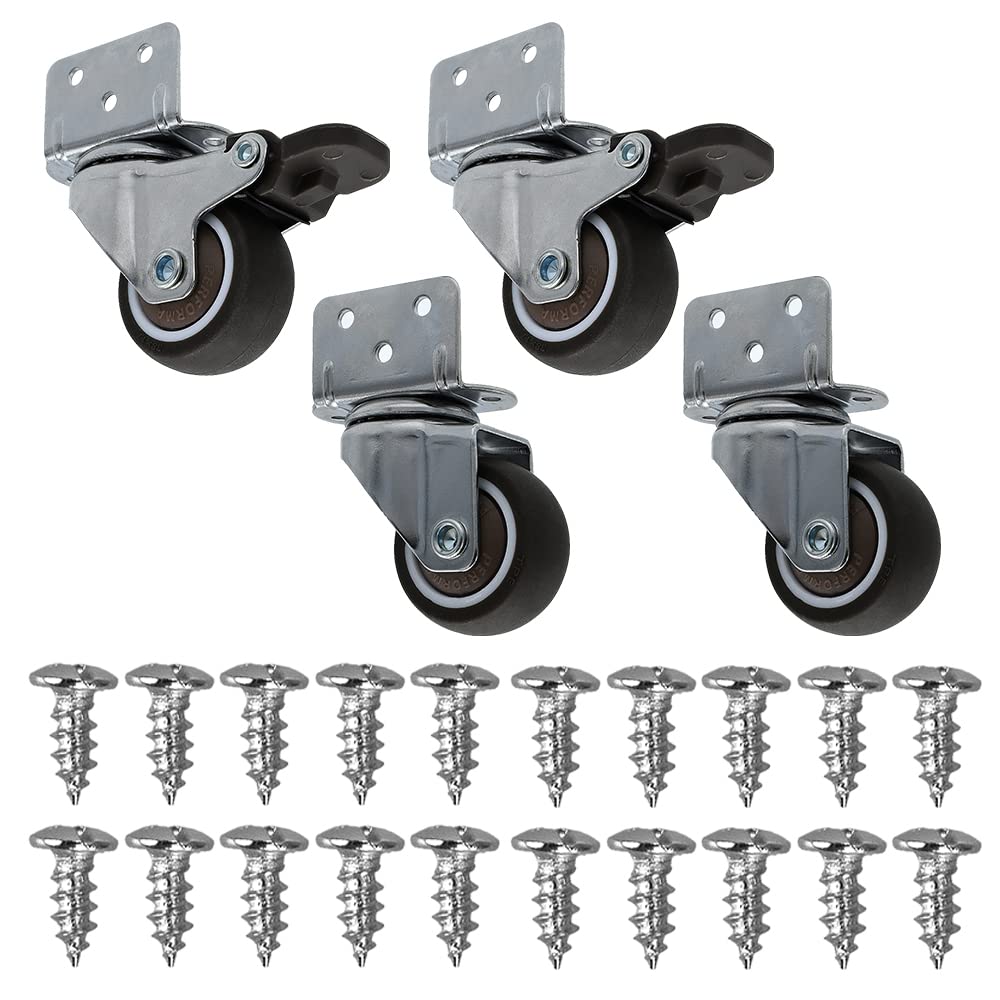 Amazon | L型キャスター 後付け車輪 2種セット 自在車 ストッパー付き
