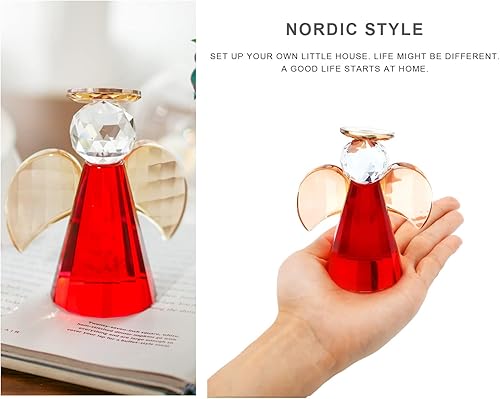 Miniatura 9 de H&D HYALINE & DORA Figura de ángel de la guarda de cristal, pisapapapeles, adorno de ángel de cristal coleccionable, decoraciones de cristales para