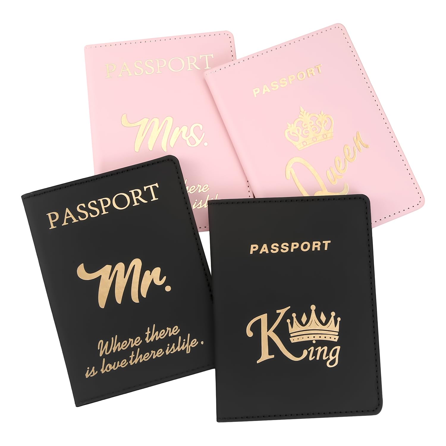 Protege Passeport Protection Francais - Pochette Passeport Etui de Voyage Cuir PU de Qualité Design Distinctif pour Hommes et Femmes(Noir Mr)