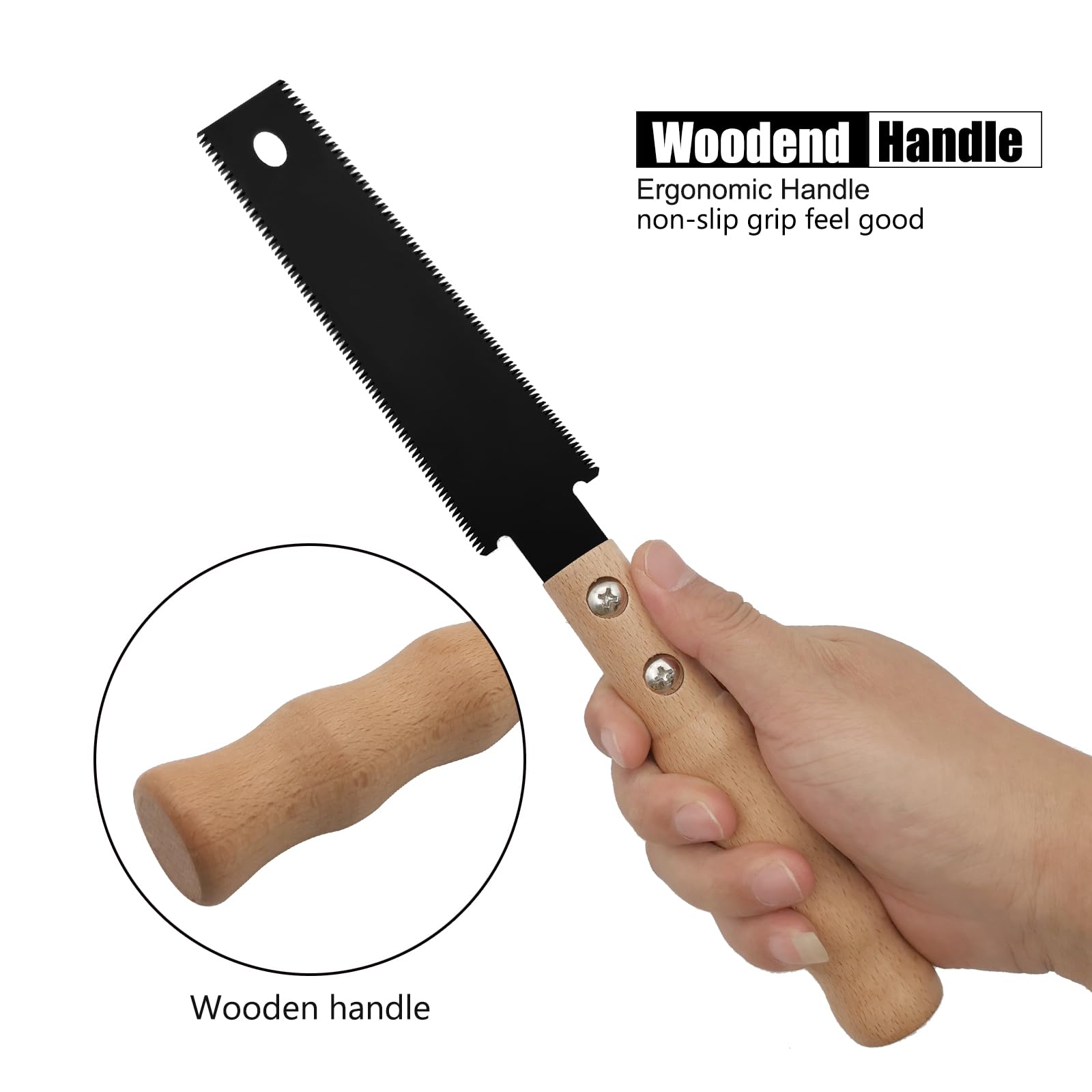 SUIZAN Japanese Pull Saw Flexible 6 Inch Ryoba Small Hand Saw Flush Cut Trim Saw For Hardwood And Softwood