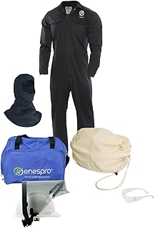 Enespro National Safety Apparel KIT2CV11NGBSM ArcGuard CAT 2 Arc Flash Kit with FR Coverall and Balaclava (No Gloves), 12 Calorie, Small, Navy