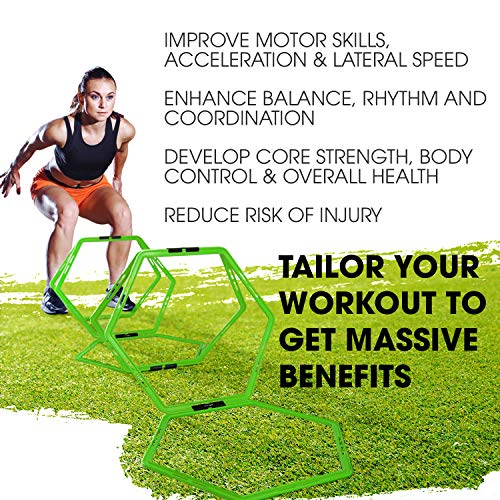 Yes4All Agility Hex Ring - Green Neon - 6 Rings #TOP3