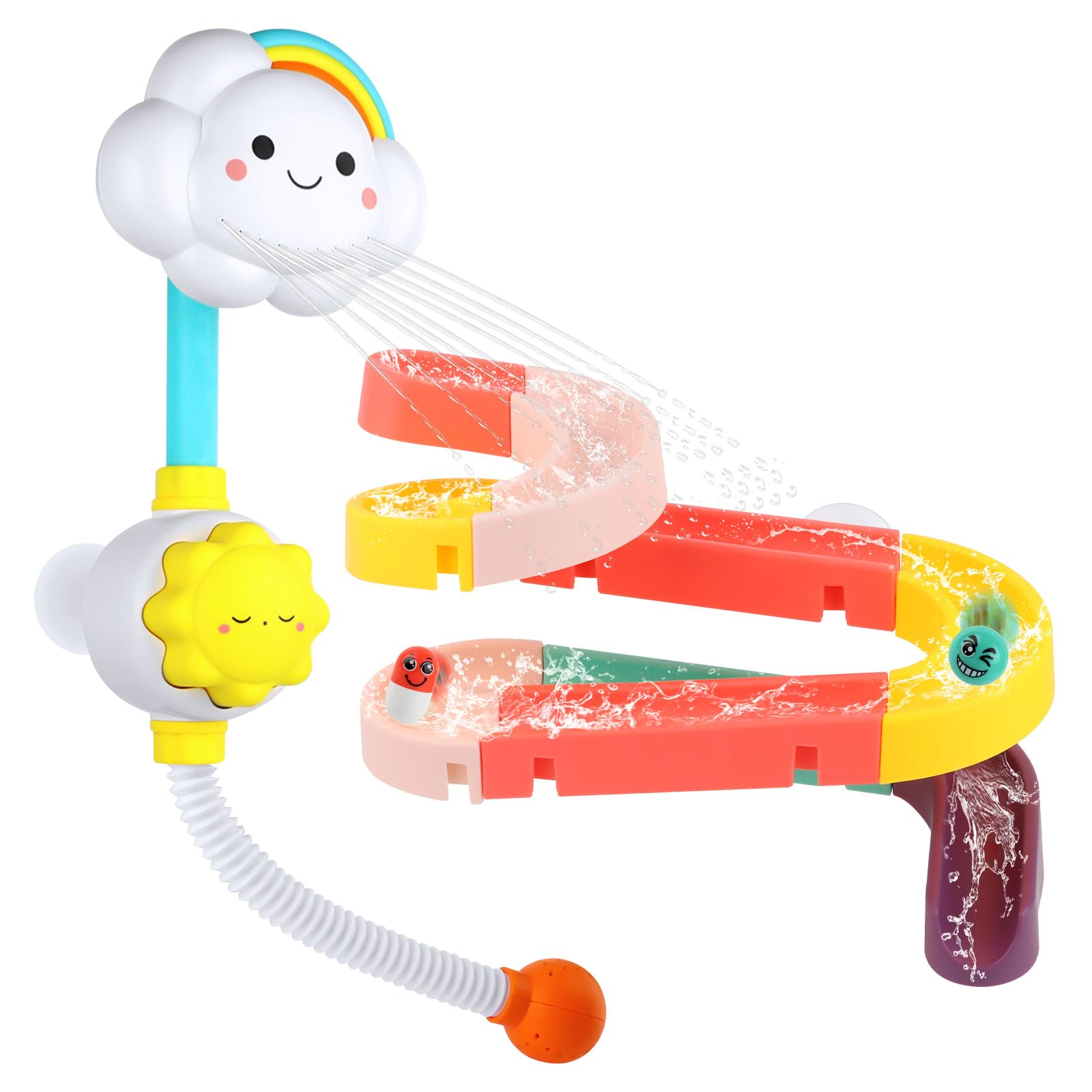 Juguete de baño, juguete para bañera a partir de 1-6 años, juguete de baño para bebé, juego con ducha, pista de bolas para niños pequeños y bebés a partir de 3 años