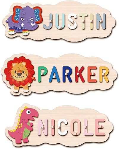Rompecabezas de nombres personalizados para niños, rompecabezas de madera con nombre para niños de 1 a 3 a 1 año, regalo de cumpleaños, regalos