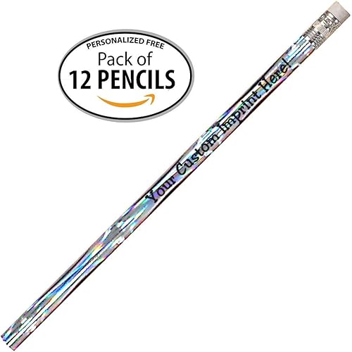 Miniatura 2 de Express Pencils Lápices personalizados  Redondo  Tema láser  Impreso personalizado con tu mensaje, texto o logotipo, paquete de 12  Personalizable