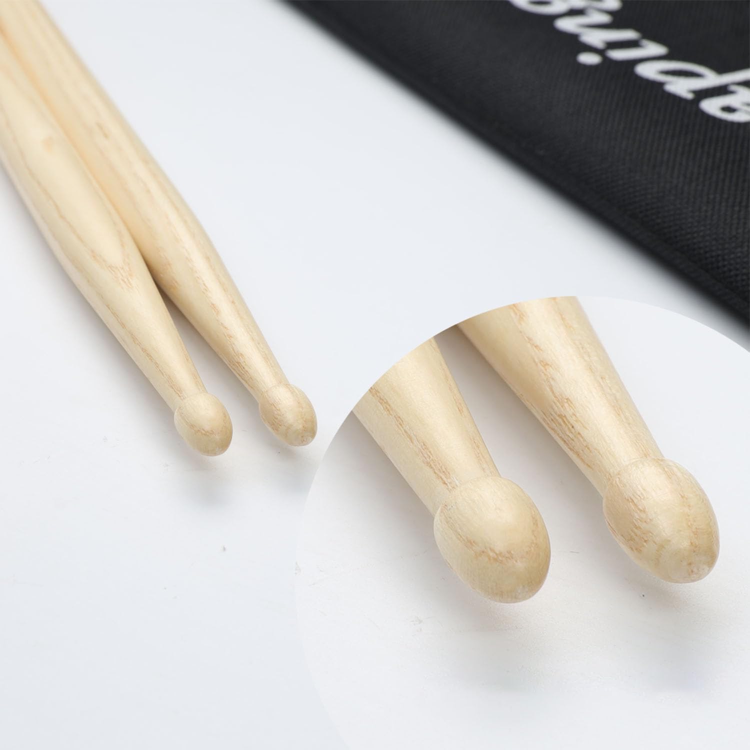 Paire De Baguettes De Batterie 5A En Hickory Antidérapant Avec Poignée En Cuir Synthétique Et Pointe En Forme De Goutte Cadeau Pour Les Amateurs De