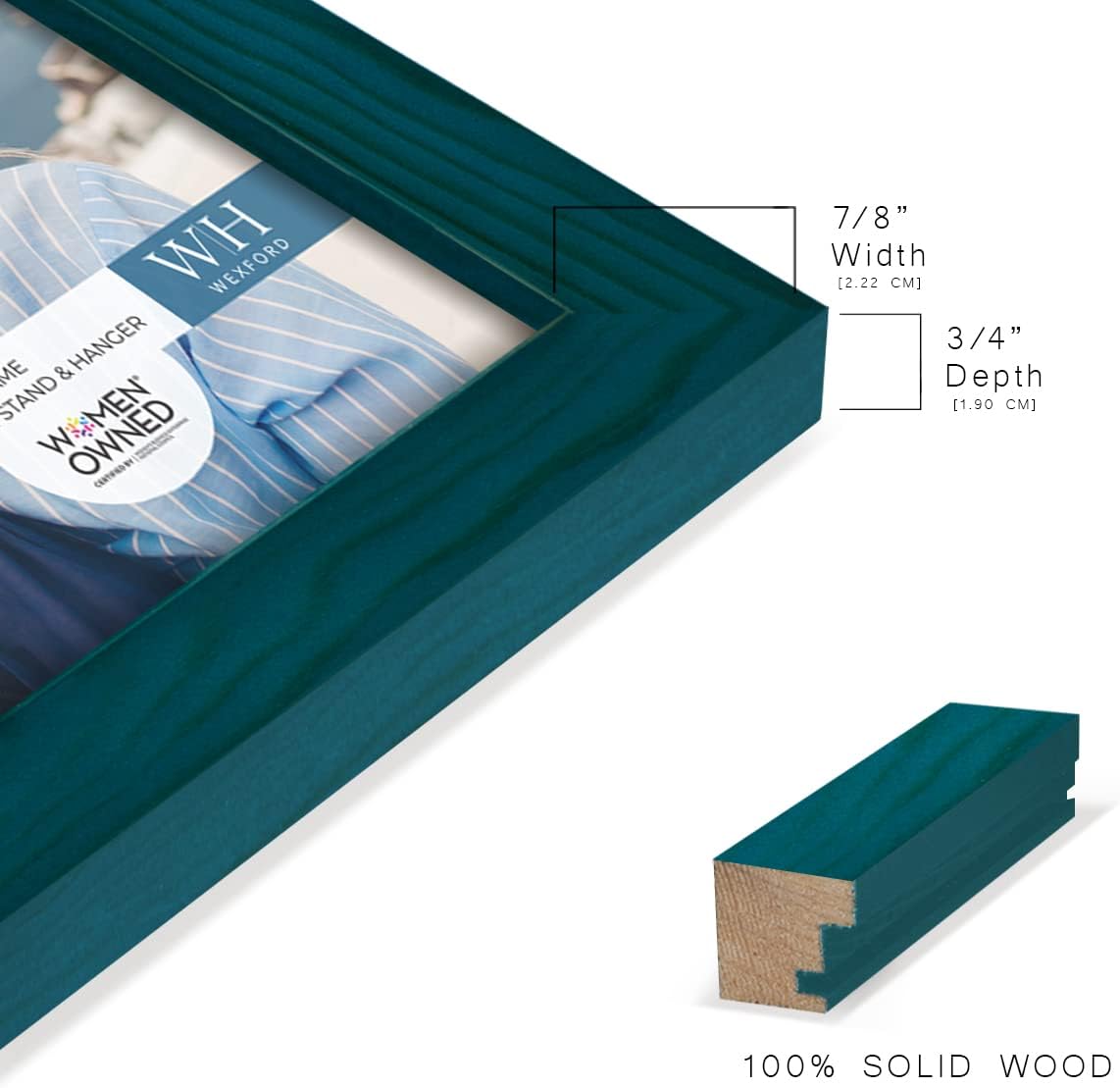 Renditions Gallery 11x14 inch Picture Frame Ocean Blue Wood Grain Frame, Set of 2 High-end Modern Style, Made of Solid Wood and High Definition Glass for Wall and Tabletop Photo Display