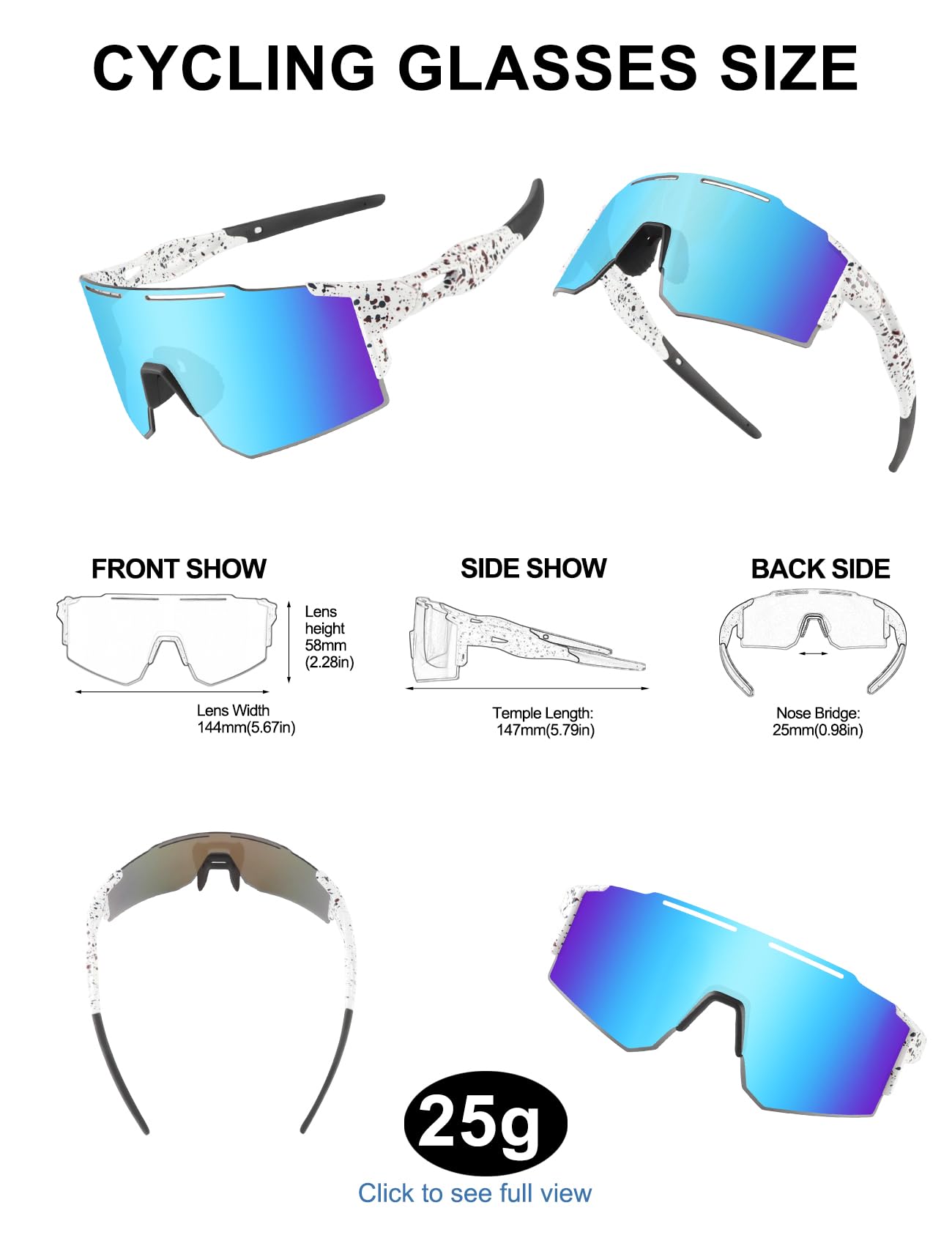 OULAIQI Polarisierte Radsport-Sonnenbrille für Damen und Herren mit 1 oder 3 Wechselgläsern