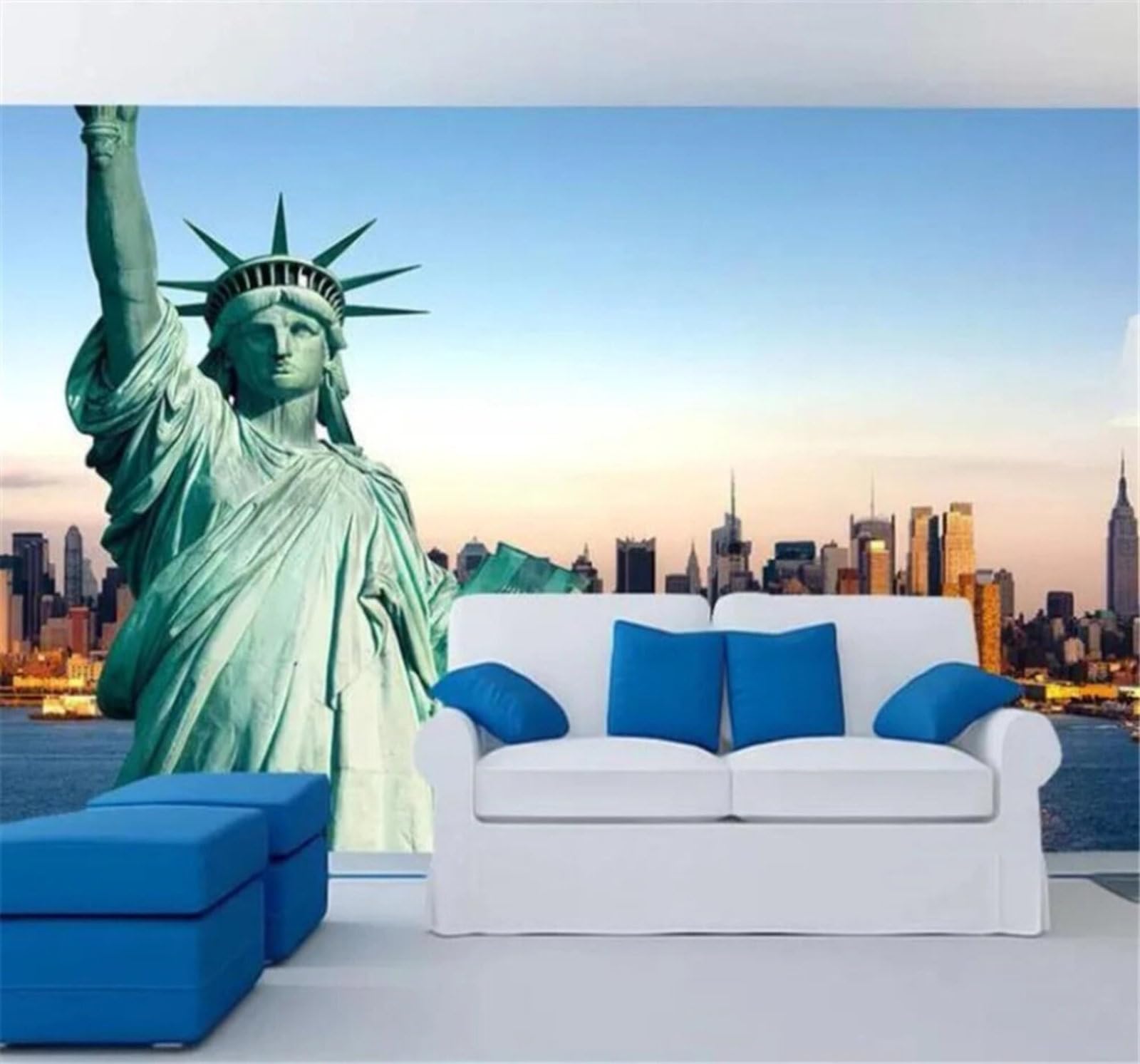 Three Dimensional Architecture Rivers People Statues Art 3D Wallpaper Easy Install Feature Office Living Room Sofa Bedroom TV Background Wall Decoration-400cm×280cm